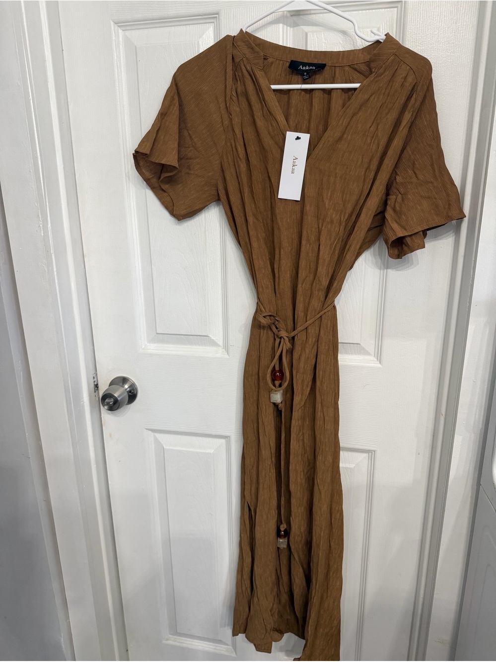 Aakaa Women’s Brown Maxi Wrap Dress